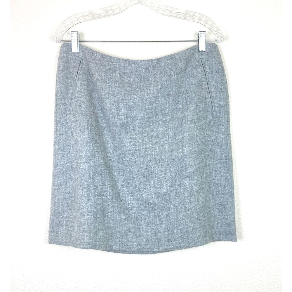 Talbots NWT Women's Wool Blend Career Skirt Petite Size 10P Gray Lined Pockets